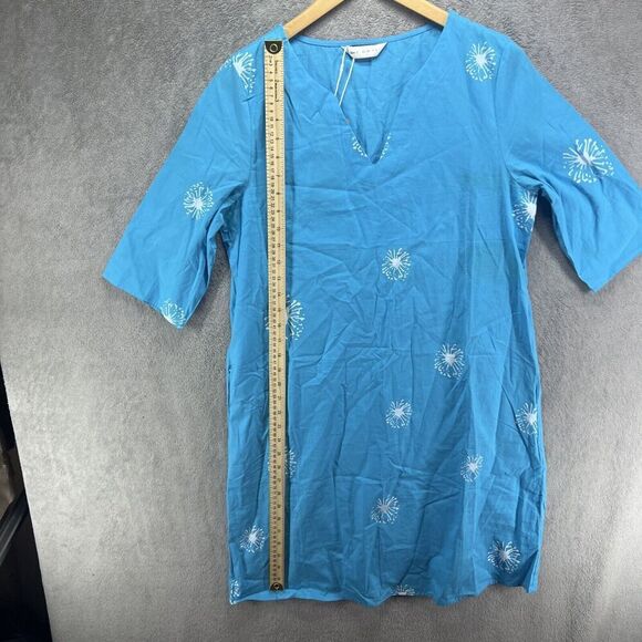 NWT Tendency Women's Long Lightweight Summer‎ Dress Blue Teal Print Small - Picture 10 of 10